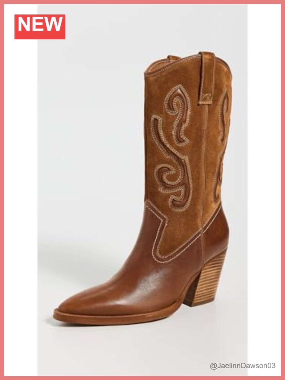 Free People Farrah Western Boots Suede Pointed Toe KneeHigh Stacked Heel - Picture 3 of 5